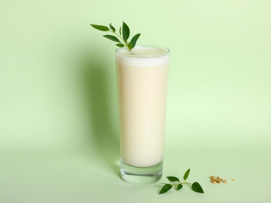 A glass of fresh buttermilk with curry leaves