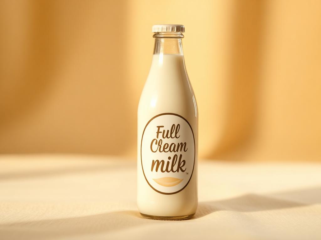 A bottle of rich full cream milk