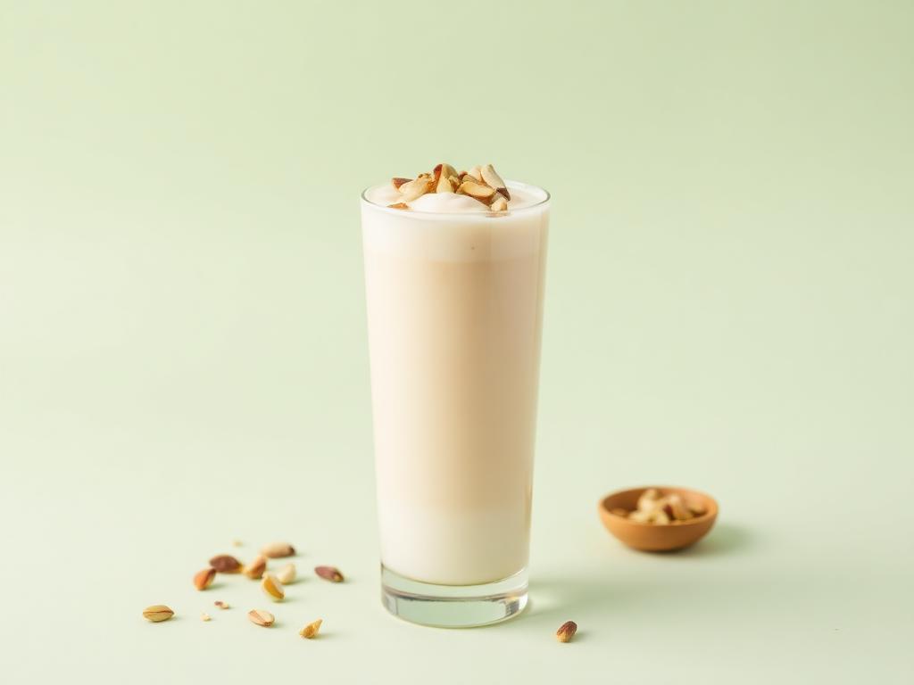 A tall glass of creamy lassi